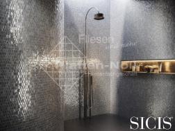 6eck Mosaik perlmutt - Mosaik schlamm greige