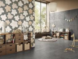 Blumenmuster an der Wand - robuste Fliesen (246-RE FL WA)