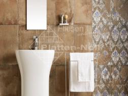 Cottofliesen mit Dekor 30x60cm - rotbraun Toscanafliesen (237-IL-NA)