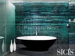 Farbverlauf Mosaik türkis schwarz - Sicis