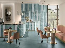Fliesen blau türkis 60x120cm - Holzpaneele aqua 20x120cm (267-FY LO)