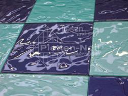 Glas blau 30x30cm