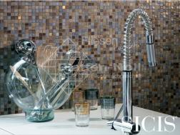 Küchenwand mit Mosaik - Mosaikwand bräunlich - Sicis