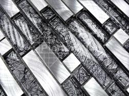 Metallmosaik Glas mit Metall Silbermosaik (030)