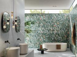 Wand hinter Badewanne mit Dekorfliesen 60x120cm (253-PI ED)