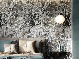 Wandgestaltung exotisch Fliesen schwarz gold (168)