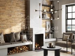Wandverblender Holz - Holzwand Wohnzimmer (205-IF BI)
