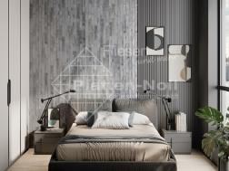 graue Wand im Schlafzimmer glänzende Riemchen 6x25cm (205-MJ LG)