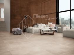 große Bodenfliesen beige und Wand in rost (311-ST)