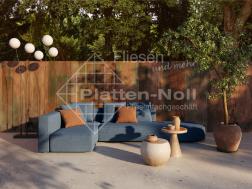 rostige Wand im Garten - große Metallfliesen (107-DR CO)